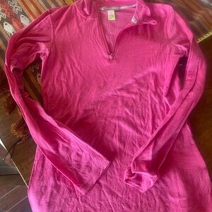 Smartwool pink zip neck base layer.